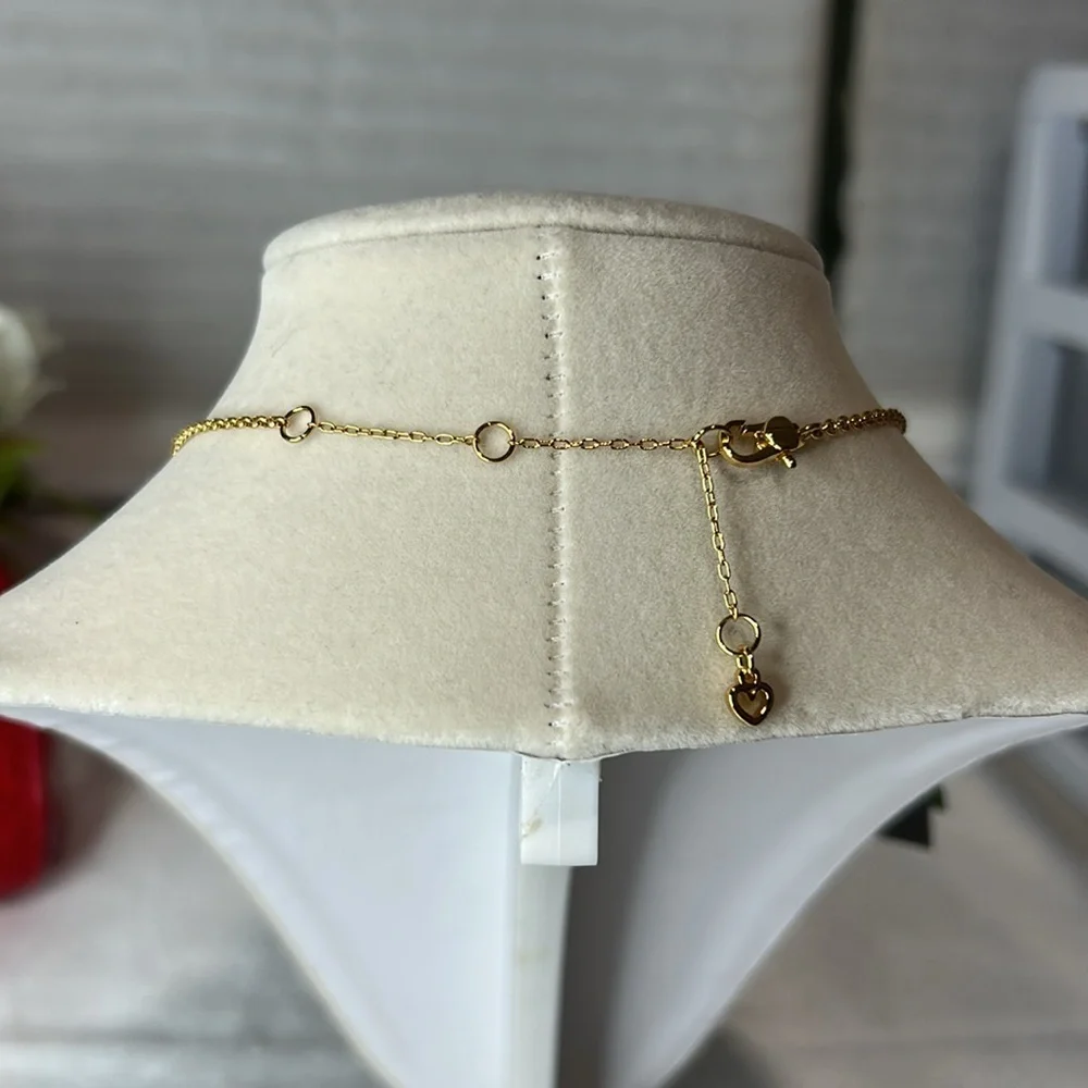New Kate Spade necklace with earrings set pink and gold